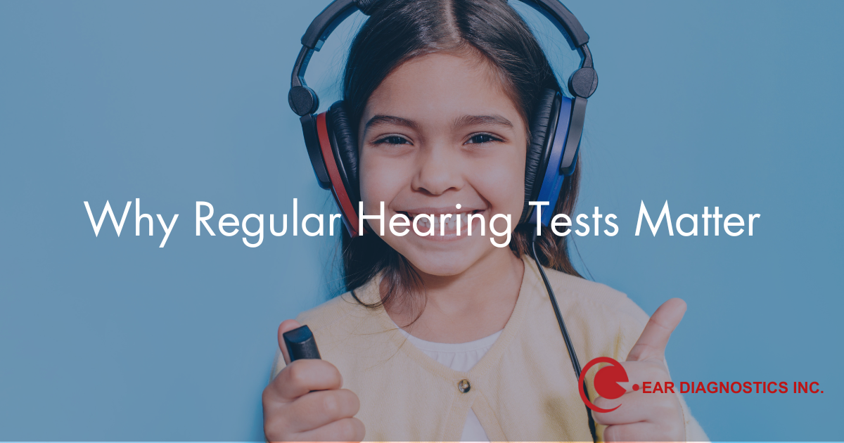 Child with a hearing headset for hearing testing